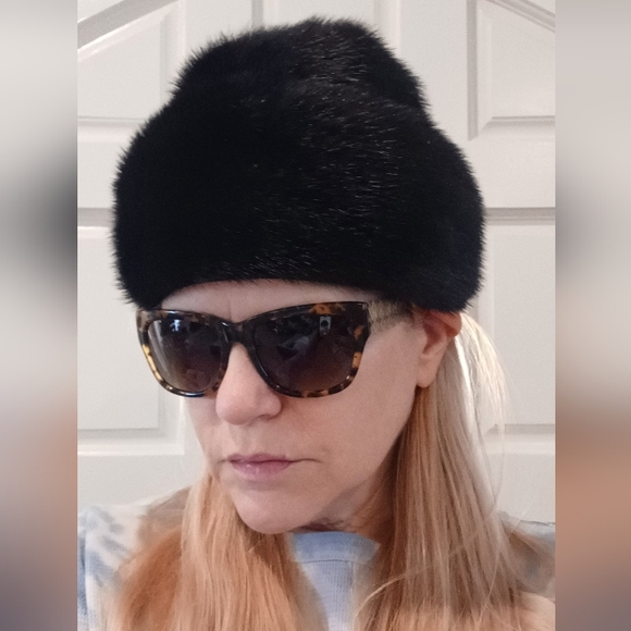 Vintage Mink Hat black/brown